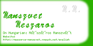 manszvet meszaros business card